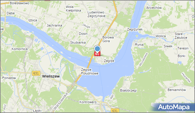 mapa Zegrze Północne, Zegrze Północne na mapie Targeo